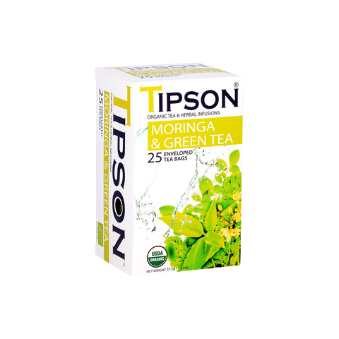 Tipson - Moringa & Green Tea in envelopes - 25 x 1.5 g