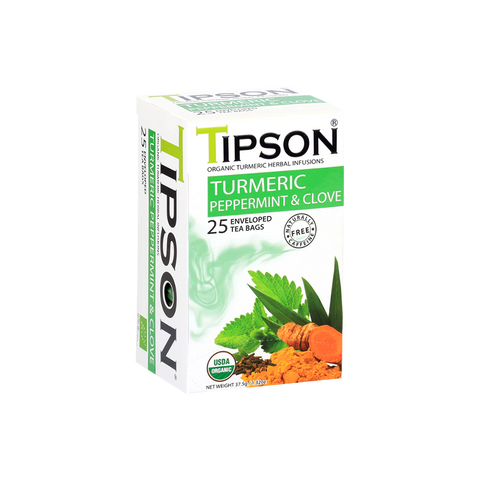 Organic Turmeric Peppermint & Clove - 25 Enveloped Tea Bags