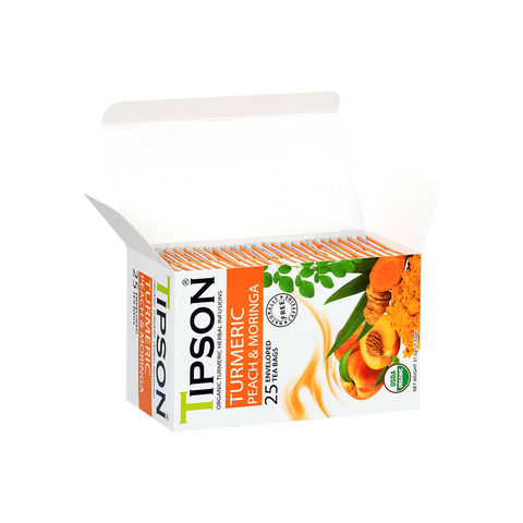 Organic Turmeric Peach & Moringa - 25 Enveloped Tea Bags