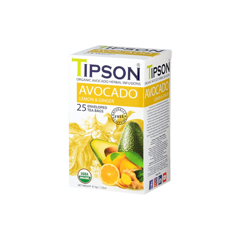 Tipson - Avocado Lemon & Ginger in envelopes - 25 x 1.5 g